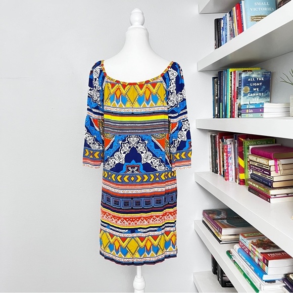 Hale Bob Mixed Print Satin Shift Dress Size Small - Picture 7 of 16